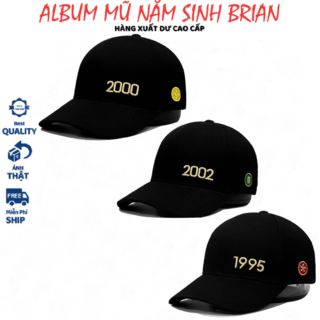 Nón kết năm sinh phong thủy, mũ lưỡi trai nam thể thao cao cấp, nón cặp nam nữ thêu năm sinh từ 1980 đến 2005.