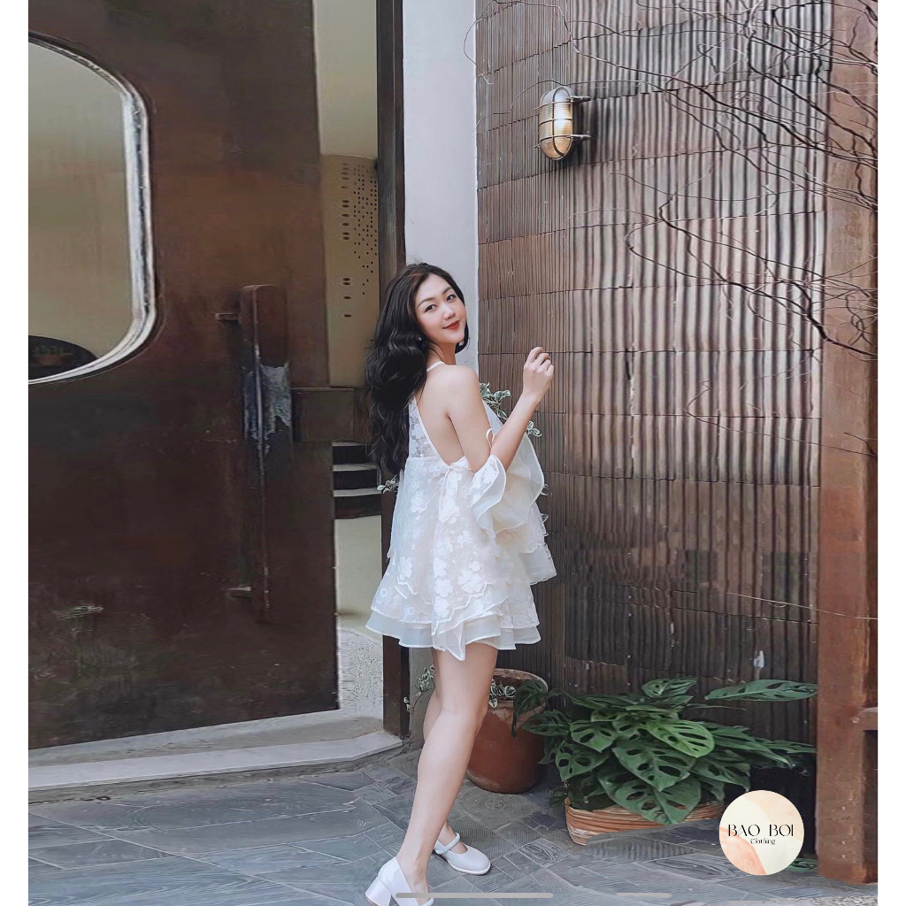 Set ren tơ cổ yếm, Set yếm bèo tay rời điệu đà, Bảo Bối Clothing