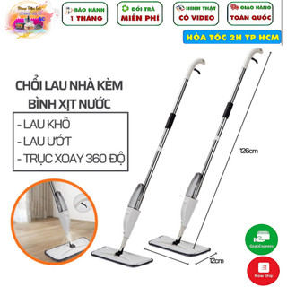 Cây lau nhà phun sương thông minh lau sàn dọn dễ dàng 2 trong 1 đầu xoay 360 độ