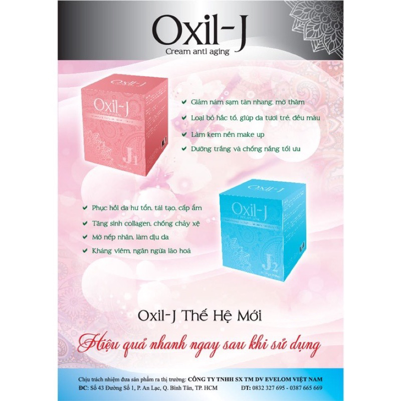 KEM PHỤC HỒI, TÁI TẠO, TRẮNG DA, CHỐNG NẮNG, GIÁM NÁM, MỜ THÂM OXIL-J