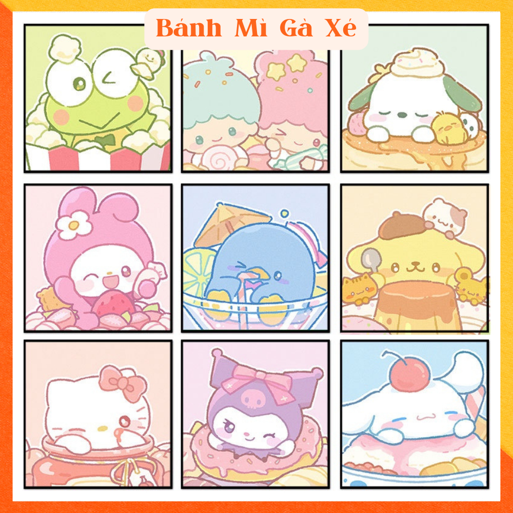 Tranh Tô Màu Nước Theo Số Hóa 20x20cm Hoạt Hình Phong Cảnh Anime Cặp Đôi Mini Có Khung Vải Ma Thuật Kèm Cọ Vẽ Cute Rẻ