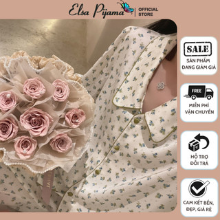 Bộ lụa mặc nhà bộ pijama lụa dài tay cao cấp mát mềm mịn elsa pijama
