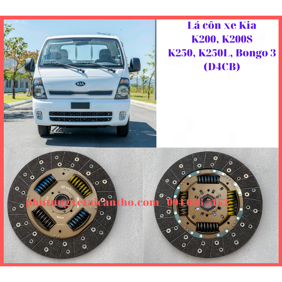 Bố ly hợp, lá côn xe Kia K200, K250, Bongo 3, Hyundai H150, Porter 2, N250-Động cơ D4CB Hàng Mobis chính hãng 41100 4720