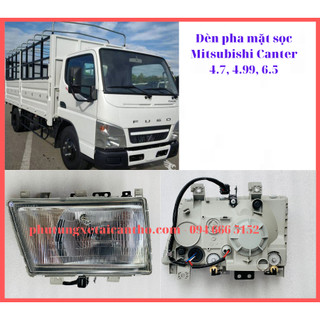 Đèn pha xe mitsubishi canter 4.7, 4.99, 6.5 mặt sọc- hàng depo loại tốt