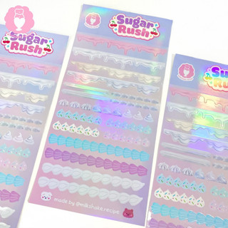Sticker hologram lấp lánh Sugar rush - Sugar decor
