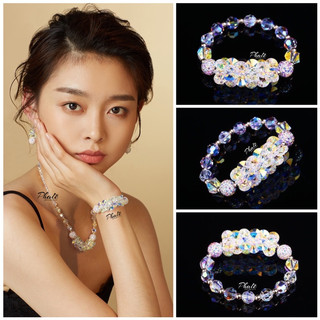 Vòng Tay Pha Lê Tròn Mặt Hoa Sao Được Thiết Kế Từ Pha Lê Swarovski