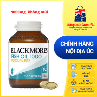 Dầu cá blackmores không mùi odourless fish oil 1000mg, 200 viên
