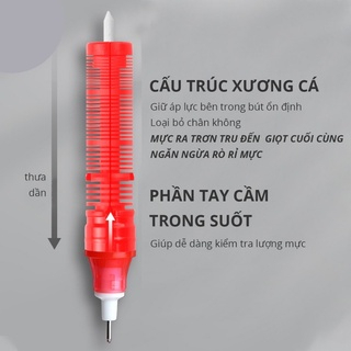 Bút gel ngòi kim Hikoma viết trơn mực đều - bút gel đen xanh đỏ ngòi 0.5mm - bút bi nước văn phòng phẩm