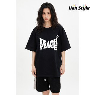 Suzzin Áo thun unisex nam nữ chữ phong cách retro tay lỡ chất vải cotton in graphic form rộng dáng oversize A2676