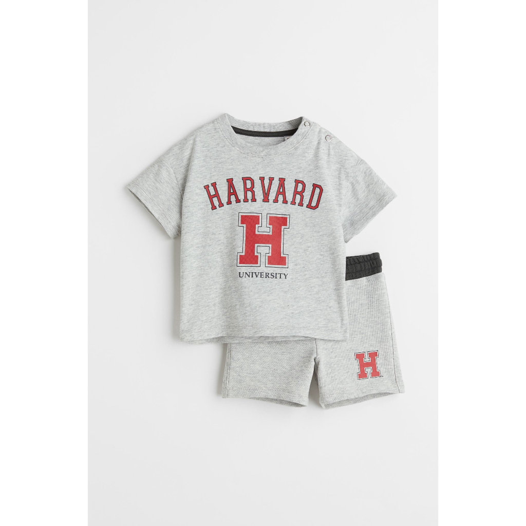 Sét bộ quần áo hè cotton cộc tay bé trai H&M Auth