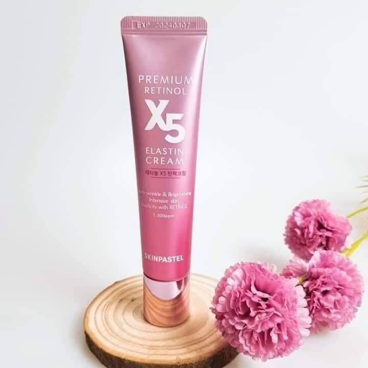 Kem Dưỡng Trắng Chống Lão Hóa X5 SKINPASTEL Premium Retinol X5 Elastin Cream Hồng