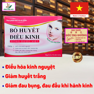 Bổ huyết điều kinh đông dược việt - kinh nguyệt không đều đau bụng - hộp 3 vĩ 30 viên