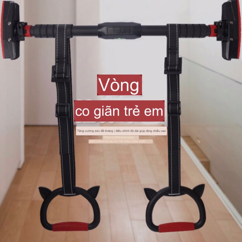 Tay nắm đu xà Vòng treo xà đơn cho bé vận động tăng chiều cao, chống gù lưng dây dài 2m, chịu tải 160kg