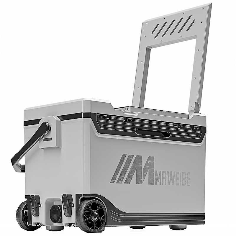 Thùng câu đài, thùng câu cá đa năng tiện dụng MAWEIBE màu xám 39L có bánh xe thích hợp mọi địa hình