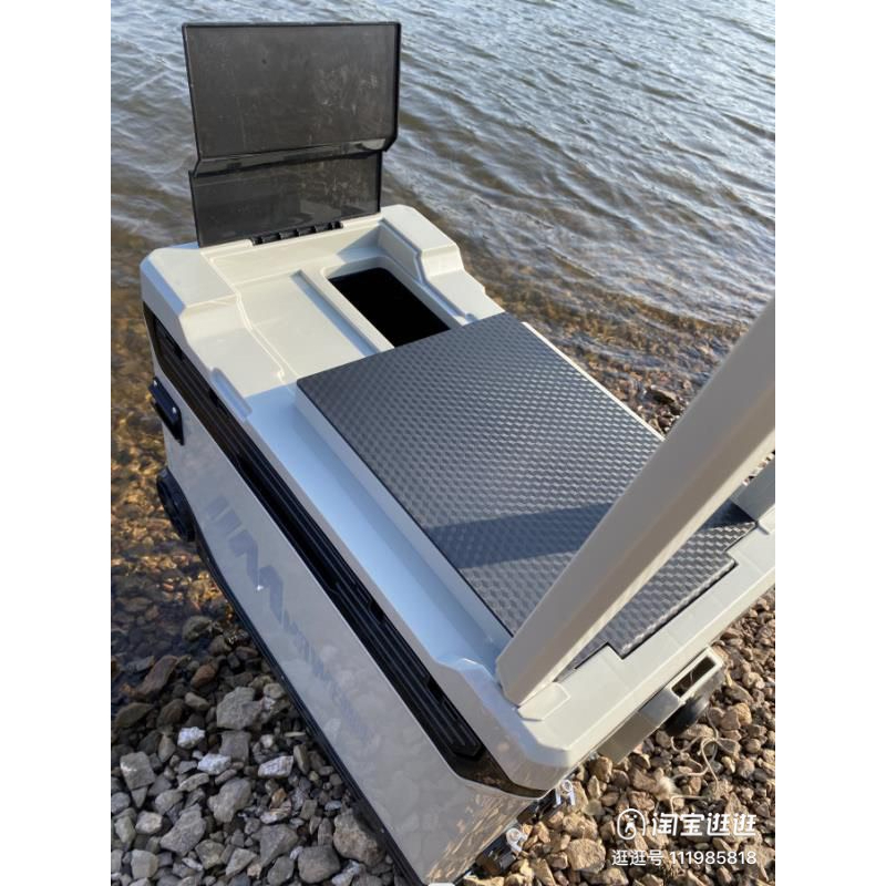 Thùng câu đài, thùng câu cá đa năng tiện dụng MAWEIBE màu xám 39L có bánh xe thích hợp mọi địa hình