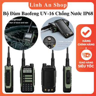 Bộ Đàm Baofeng UV-16R Pro 2 Chiều Chống Thấm Nước IP68 2022 - 128 Kênh Nhớ - Các Chế Độ UHF/VHF - Hoạt Động 50KM