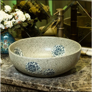 Chậu lavabo để bằng gốm sứ nghệ thuật hoa văn tinh tế