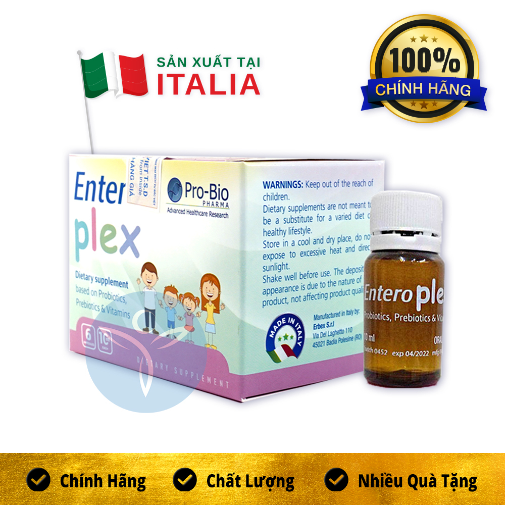 Men vi sinh Entero Plex - Italy - Hỗ trợ lợi khuẩn đường ruột - Hộp 6 ống x 10 ml