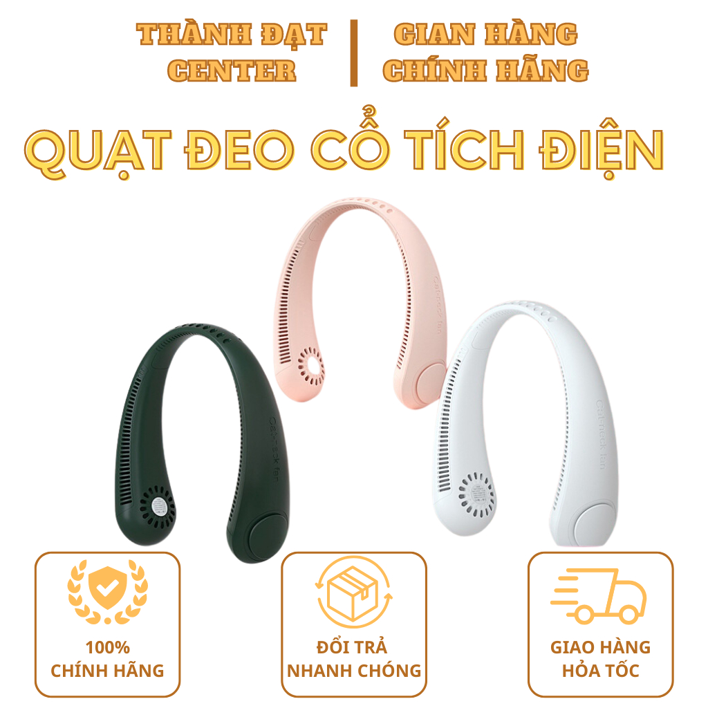 Quạt Đeo Cổ Tích Điện Không Cánh Mini Dung Lượng Pin 4000mAH, 3 Cấp Độ, Gió Đa Chiều Chạy Êm
