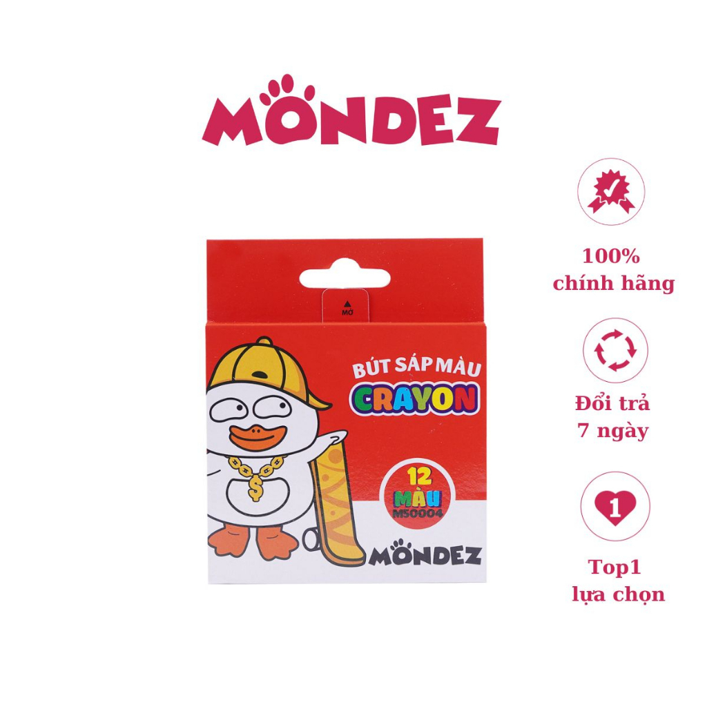 Bút Sáp 12màu MONDEZ , Bám Giấy Tốt Cho Bé Tập Tô M50004
