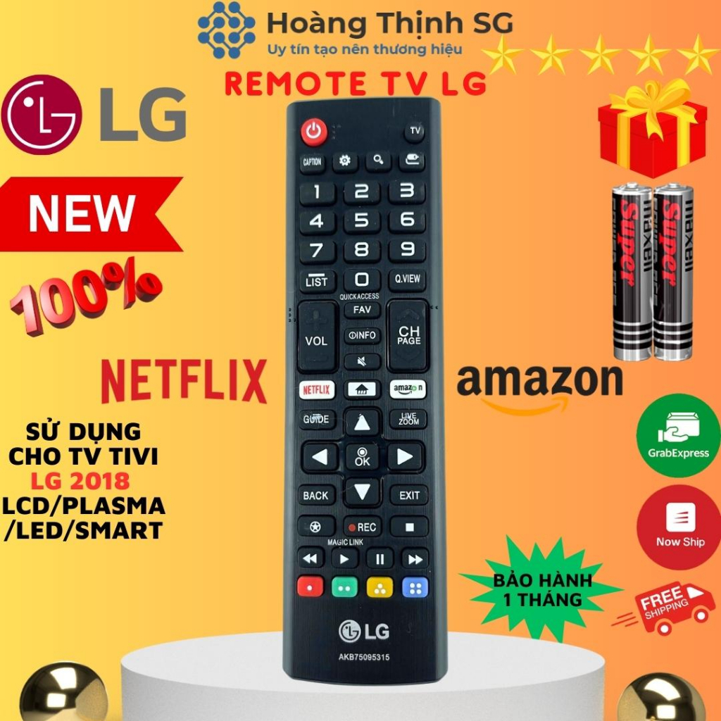 Remote Điều Khiển Tivi LG Smart Ngắn 2018 Netflix (Tặng Kèm Pin)