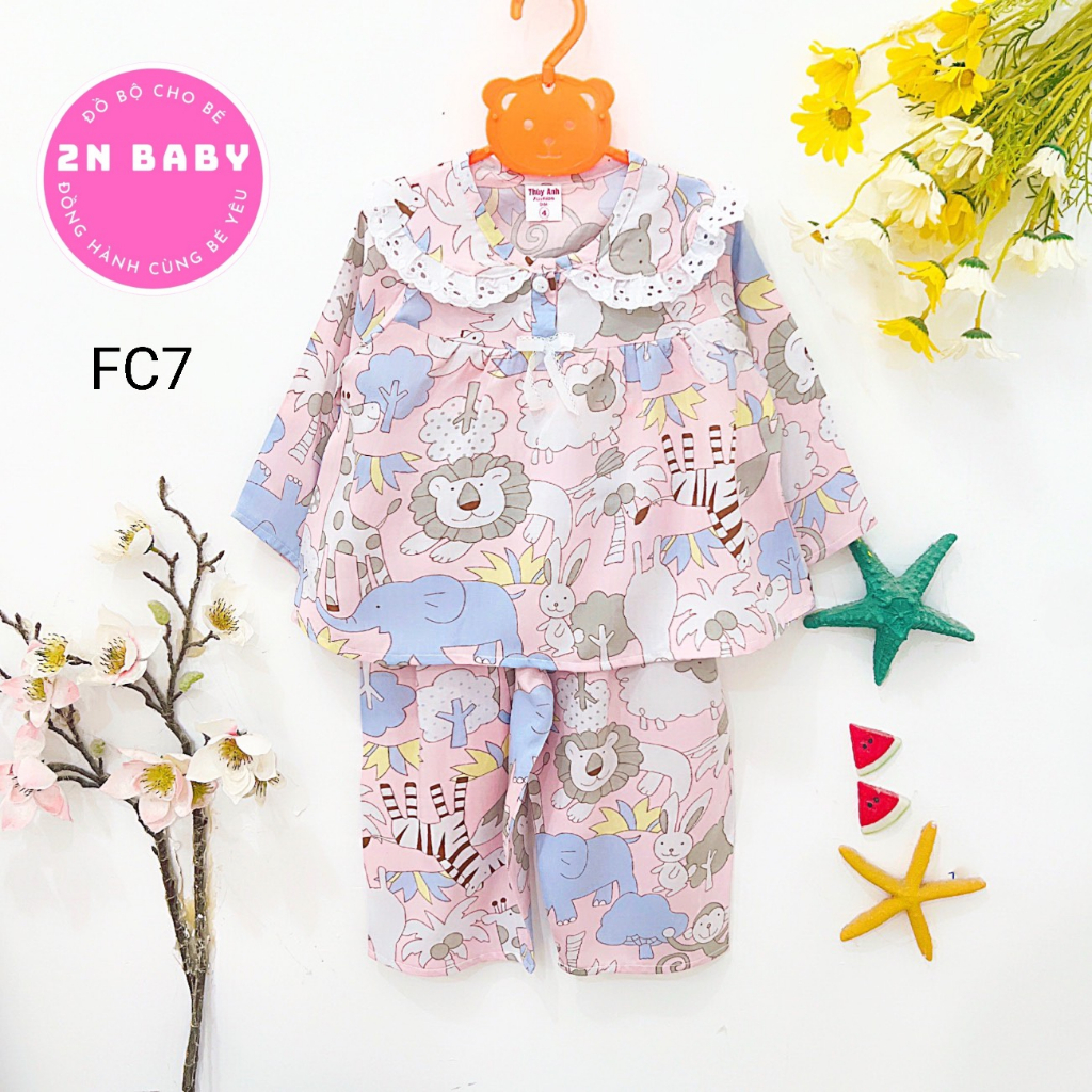 Tole Dài Tay Bèo Cổ Phối Ren Bé Gái 10 - 23kg   link2/2