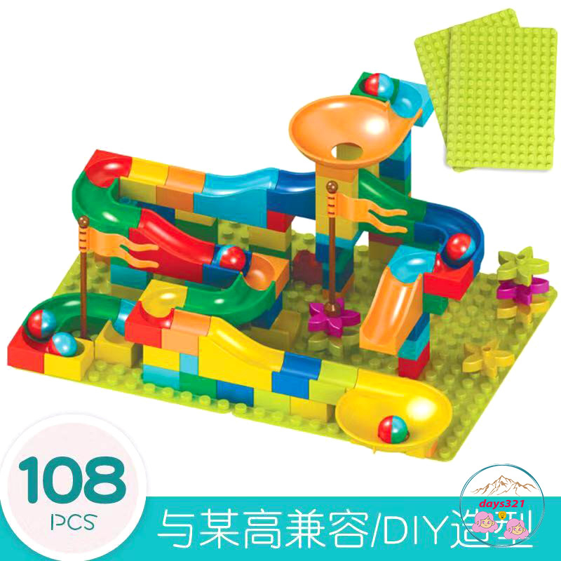 Bộ đồ chơi LEGO xếp hình cầu trượt thả bi 168 chi tiết nhựa NGUYÊN SINH cao cấp