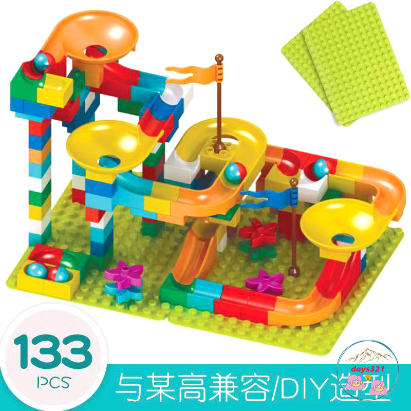 Bộ đồ chơi LEGO xếp hình cầu trượt thả bi 168 chi tiết nhựa NGUYÊN SINH cao cấp