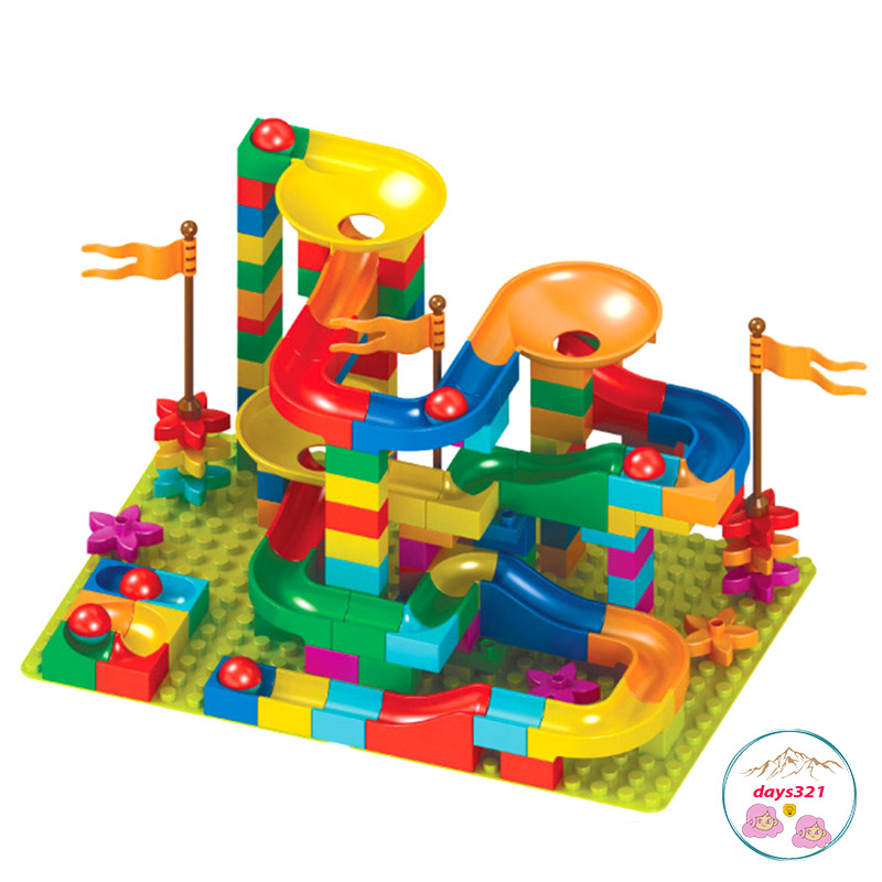 Bộ đồ chơi LEGO xếp hình cầu trượt thả bi 168 chi tiết nhựa NGUYÊN SINH cao cấp