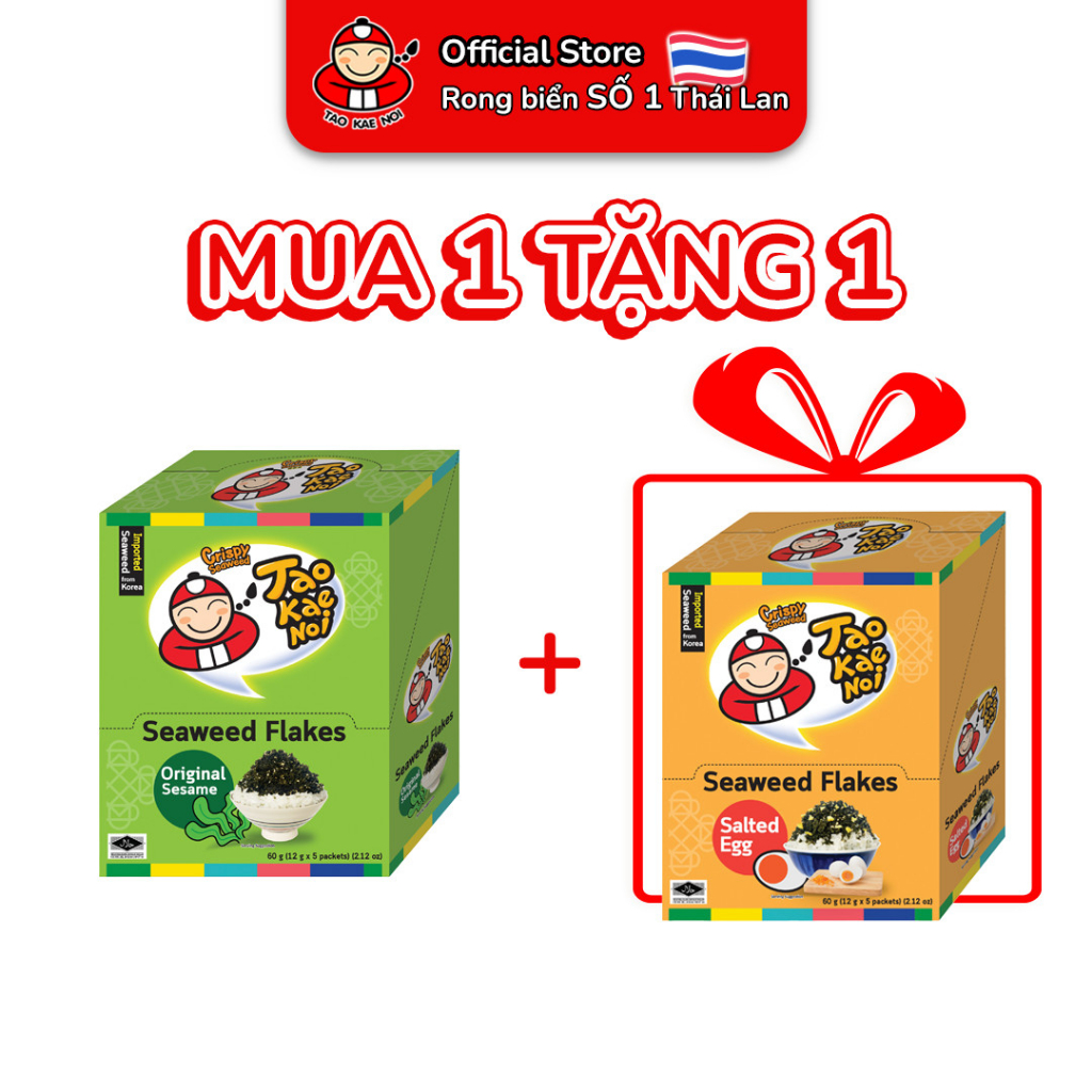 [MUA 1 TẶNG 1 - DATE T8/2023] Gia Vị Rắc Cơm Rong Biển Furikake TaoKaeNoi 12g