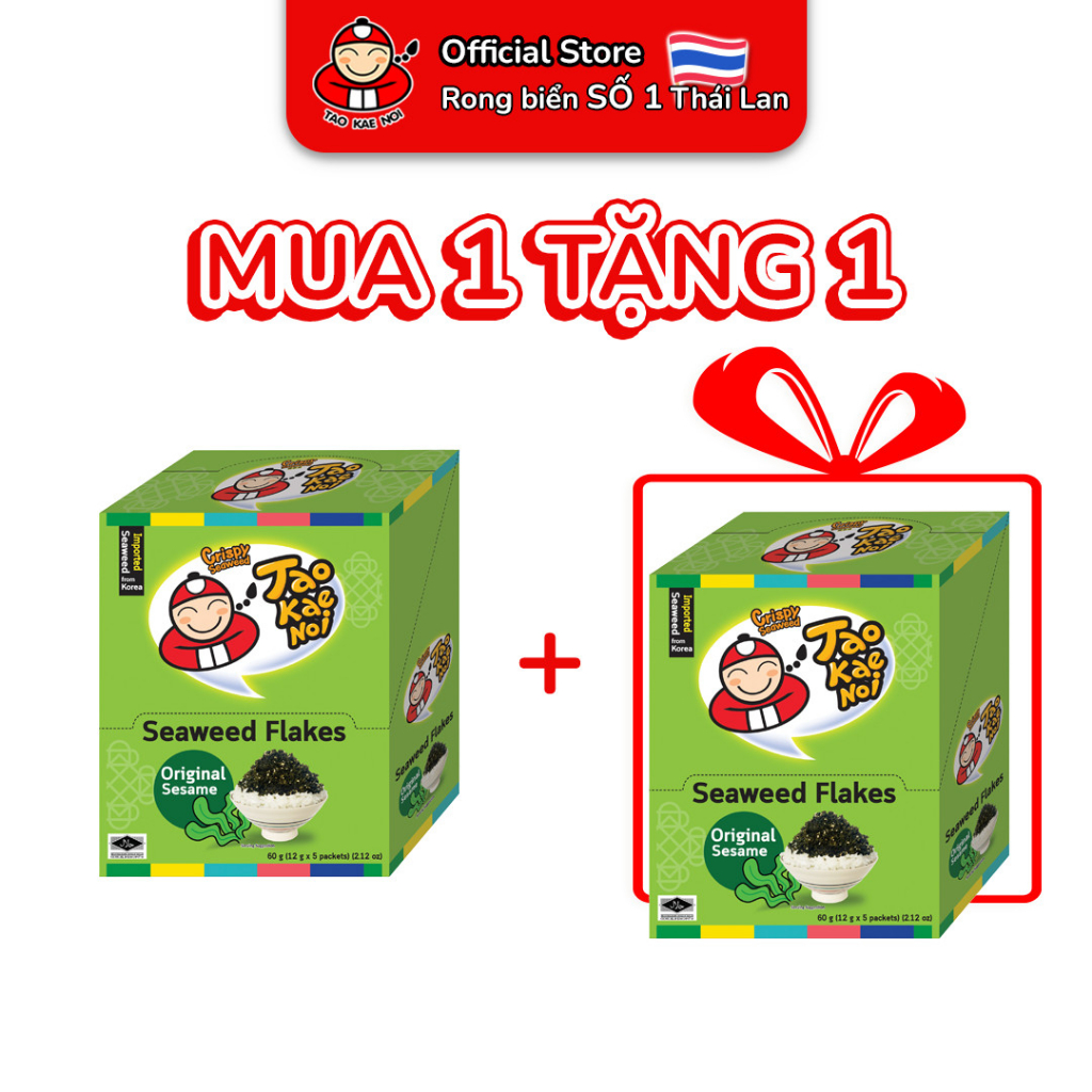 [MUA 1 TẶNG 1 - DATE T8/2023] Gia Vị Rắc Cơm Rong Biển Furikake TaoKaeNoi 12g