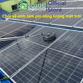 Chổi vệ sinh pin năng lượng mặt trời không dùng điện bàn xoay 380, 460mm cán Inox dài 5m thu gọn 1m2