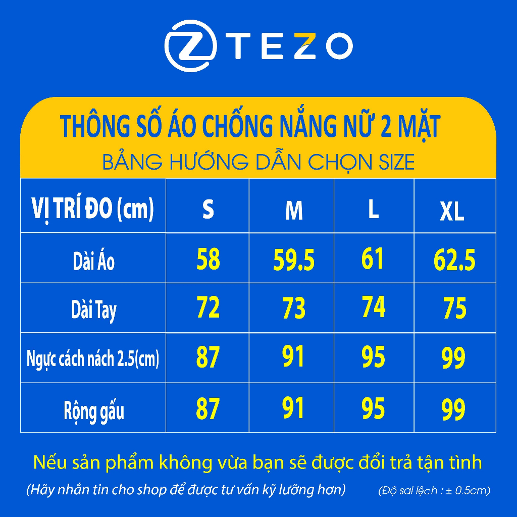 Áo chống nắng nữ Tezo 2 lớp thoáng khí thấm hút mồ hôi chống tia cực tím vượt trội 2202ACNT03 | BigBuy360 - bigbuy360.vn