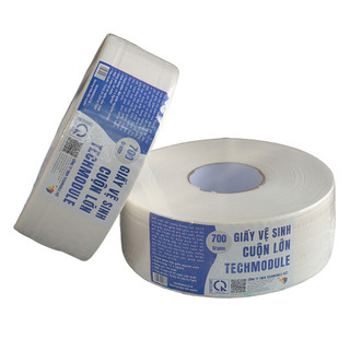 Combo 10 cuộn giấy vệ sinh công nghiệp techmoudle loại lớn tm-pre 3 lớp 700g giấy dai mềm mịn tan tốt trong nước