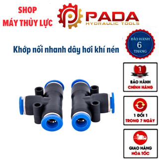 Khớp nối nhanh dây hơi khí nén dạng thẳng,chữ T,chữ thập - Nhựa PE cao cấp - Size 6-8-10-12