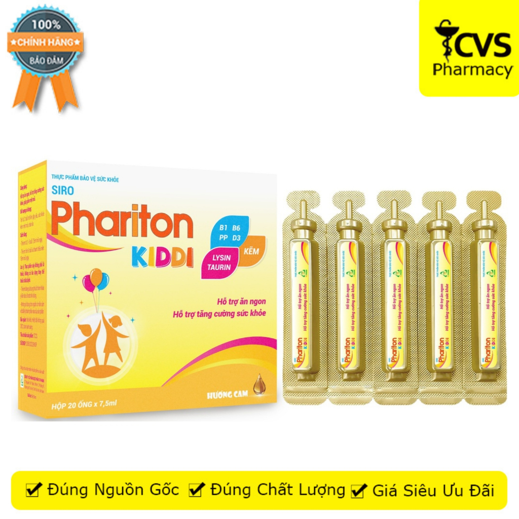 Siro Phariton KIDDI - hỗ trợ ăn ngon, hỗ trợ tăng cường sức khỏe - Hộp 20 ống - CVS Pharmacy