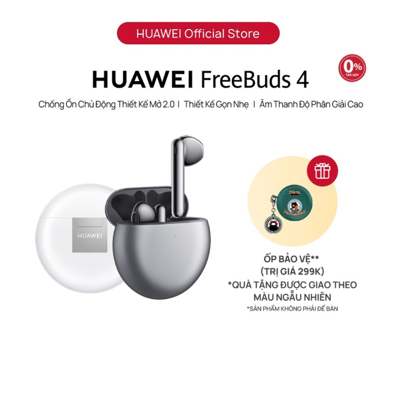 Tai Nghe Bluetooth HUAWEI FreeBuds 4 | Chống Ồn Chủ Động Thiết Kế Mở 2.0