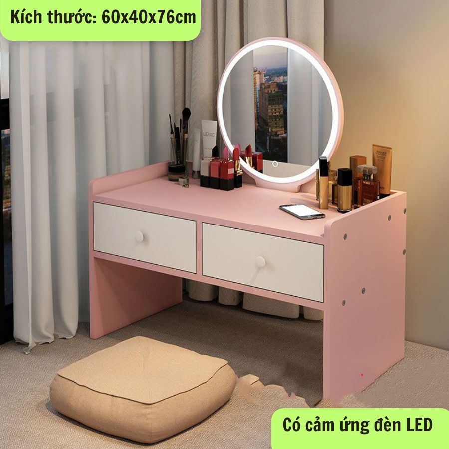 Bàn trang điểm có đèn LED MANZI DECOR trang trí phòng ngủ mã AK12 dễ dàng lắp đặt với 2 ngăn kéo rộng rãi | BigBuy360 - bigbuy360.vn