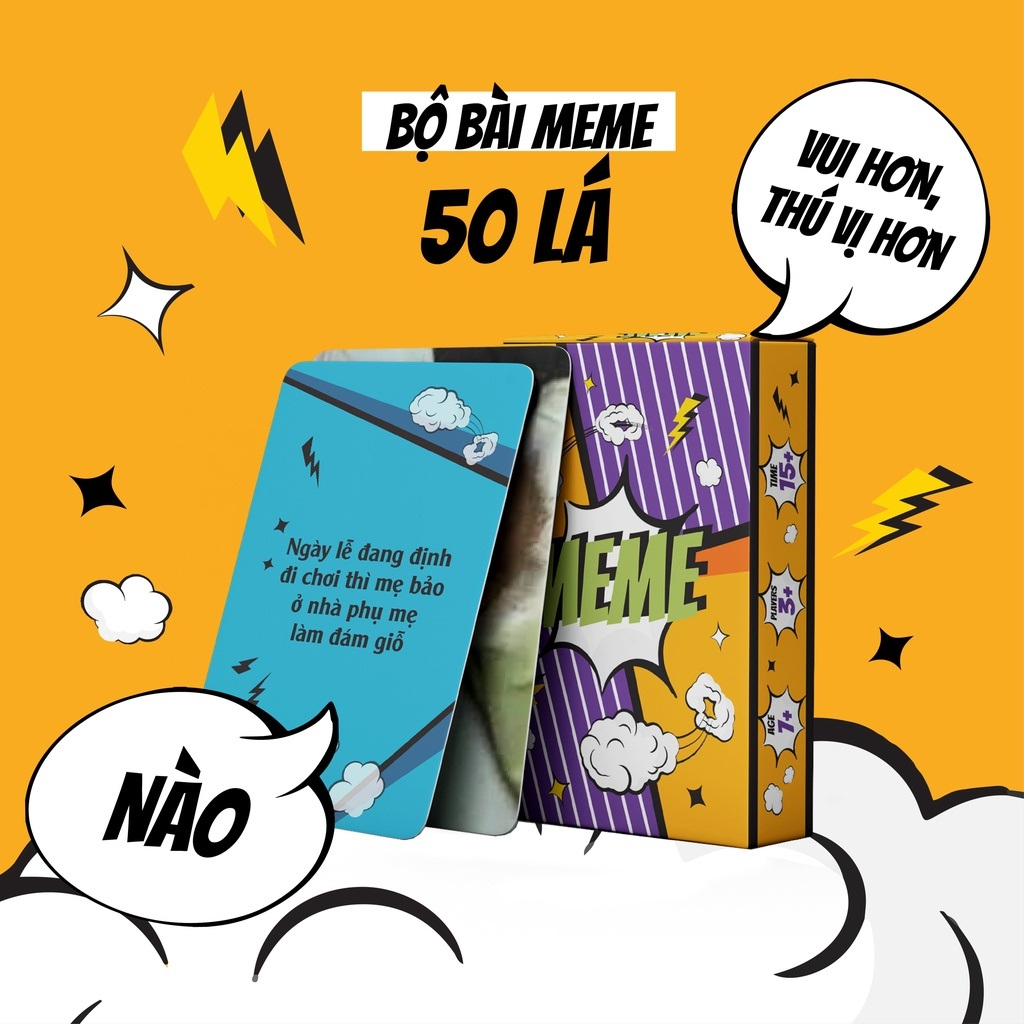 (QUÀ TẶNG STICKER) Bộ Bài MEME, Bộ Bài MÊM Chơi Cùng Bạn Bè Học Sinh Thử Thách Truth Or Dare Boardgame, Lói Hay Lèm , Bộ