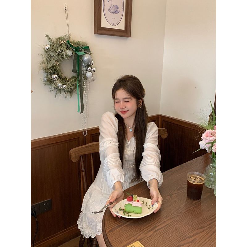 Đầm đũi phối ren tiểu thư loại 1