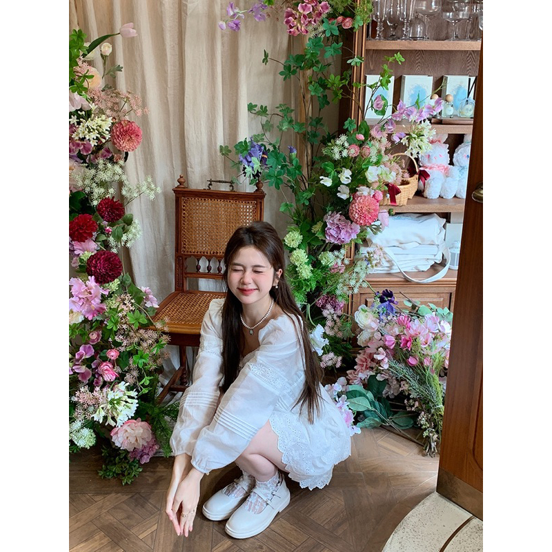 Đầm đũi phối ren tiểu thư loại 1