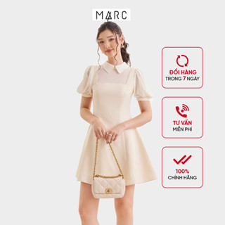 Đầm nữ mini form A cổ sơ mi tay phồng MARC FASHION CBNH030323