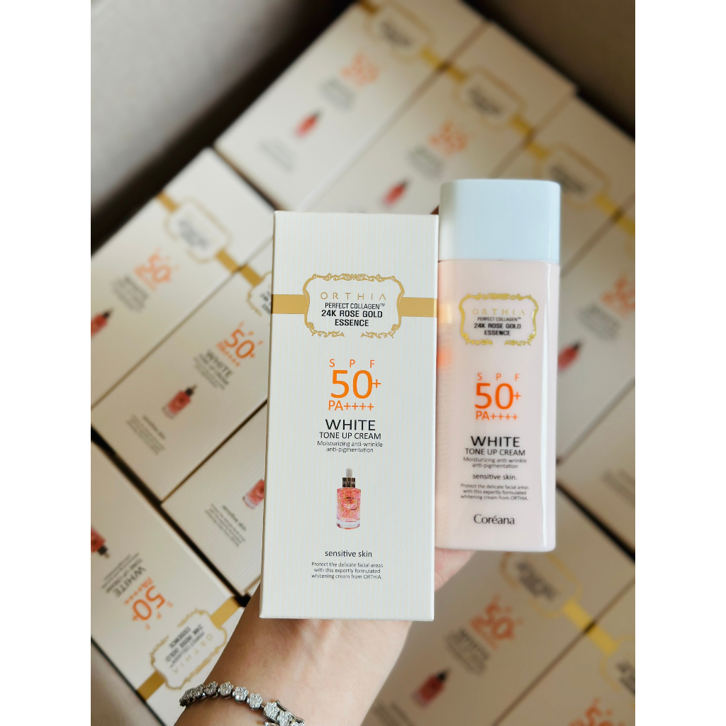 KEM DƯỠNG NGÀY LÊN TÔNG COREANA ORTHIA Rose 24K Gold white Tone Up Cream SPF50+ / PA ++++ 50ml
