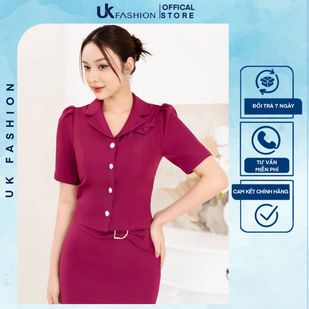 Áo Sơ Mi Cổ Ve Vạt Chéo UK FASHION Tay Bổng Phong Cách Công Sở Chất Vải Nhập Hàn Cao Cấp NKSM2212002