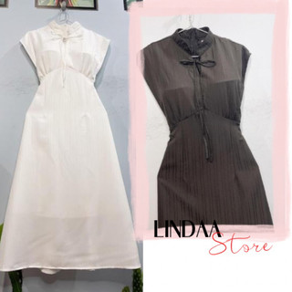 ĐẦM DỰ TIỆC MIDI TIỂU THƯ XÔ ĐŨI SỌC TEMBER DRESS