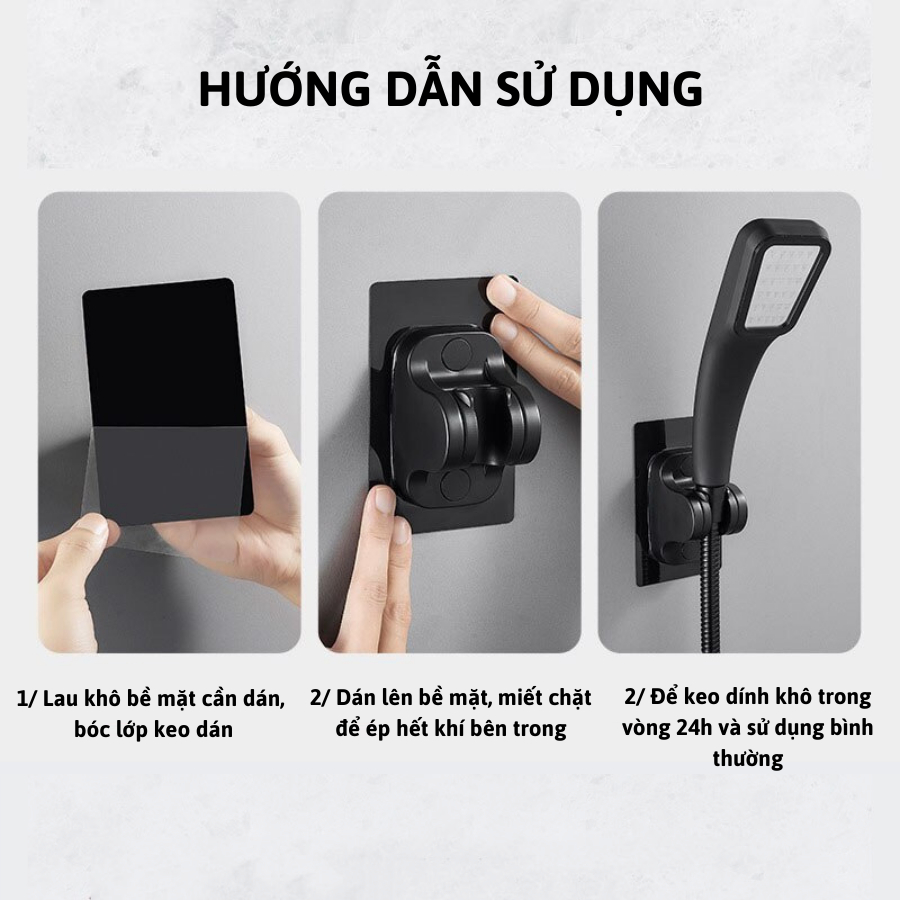 Giá đỡ dán tường vòi sen tắm, vòi xịt vệ sinh thiết kế dán tường chắc chắn và tiện dụng - Huy Tưởng