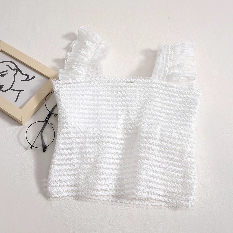 Áo Bra 2 Dây Ren Tiểu Thư Cao Cấp Đính Hạt , Chun Sau Dáng Croptop Siêu Sang Chảnh Có Mút Ngực 8696