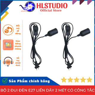 Bộ 2 đui đèn e27 liền dây 2 mét có công tắc hl lighitng