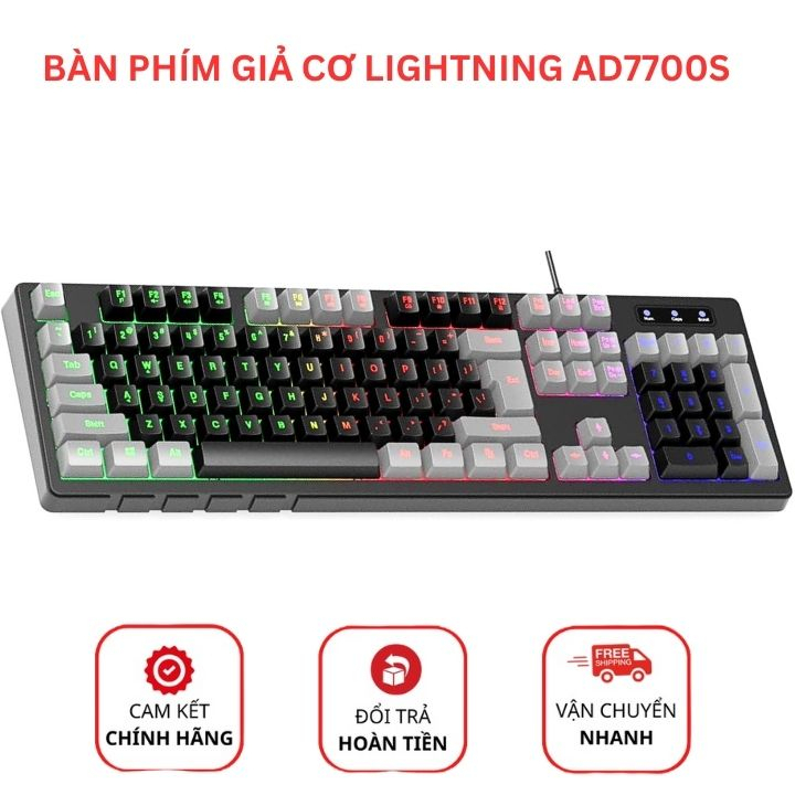 Bàn phím Lightning AD7700s chống nước cho game nét