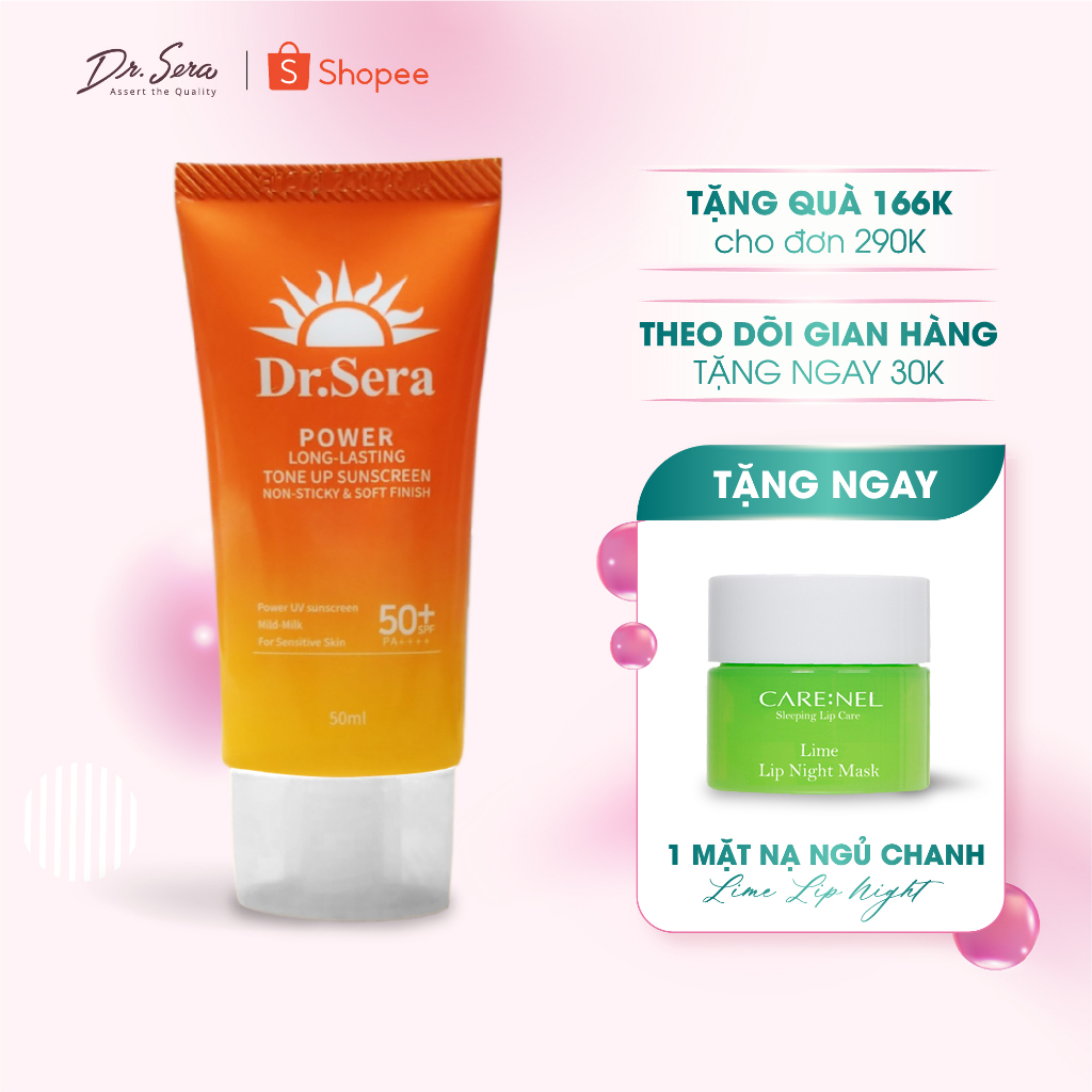 Kem chống nắng ngừa tia UV trắng sáng da, che khuyết điểm DrSera Power Long-Lasting Tone Up Sunscreen 100ml